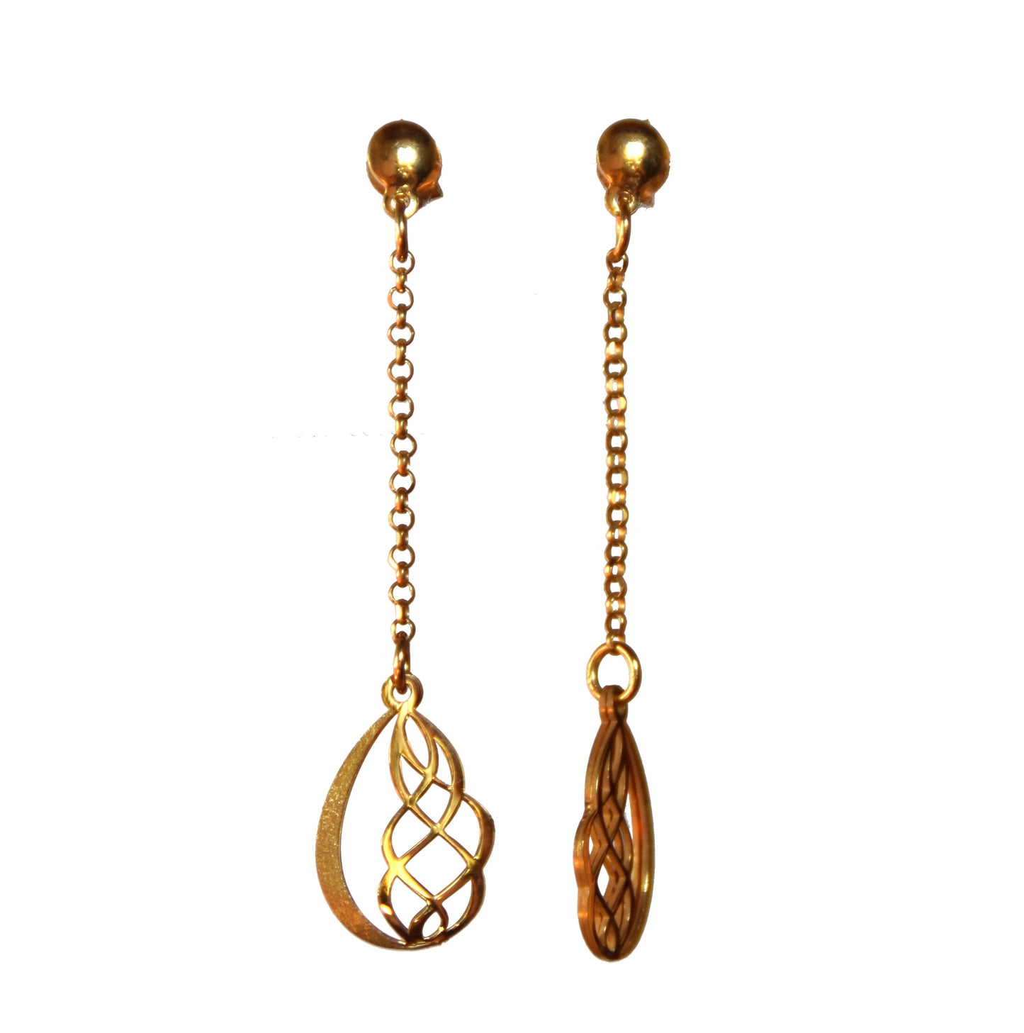 MJ Baltica, earrings, 925 Silver, 14 Gold plated, long, feminine, elegant SZK001