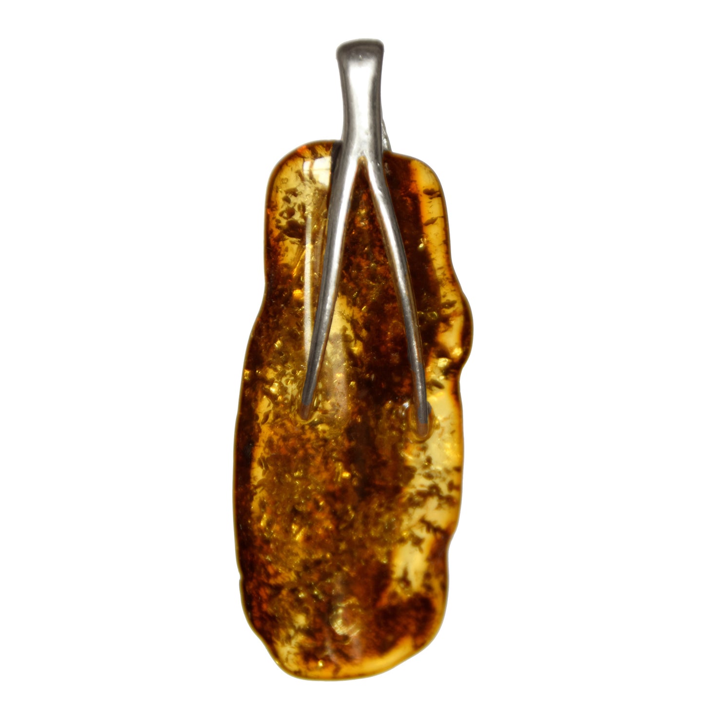 MJ Baltica, pendant, natural Baltic amber, 925 silver, large, intense, irregular, BW121